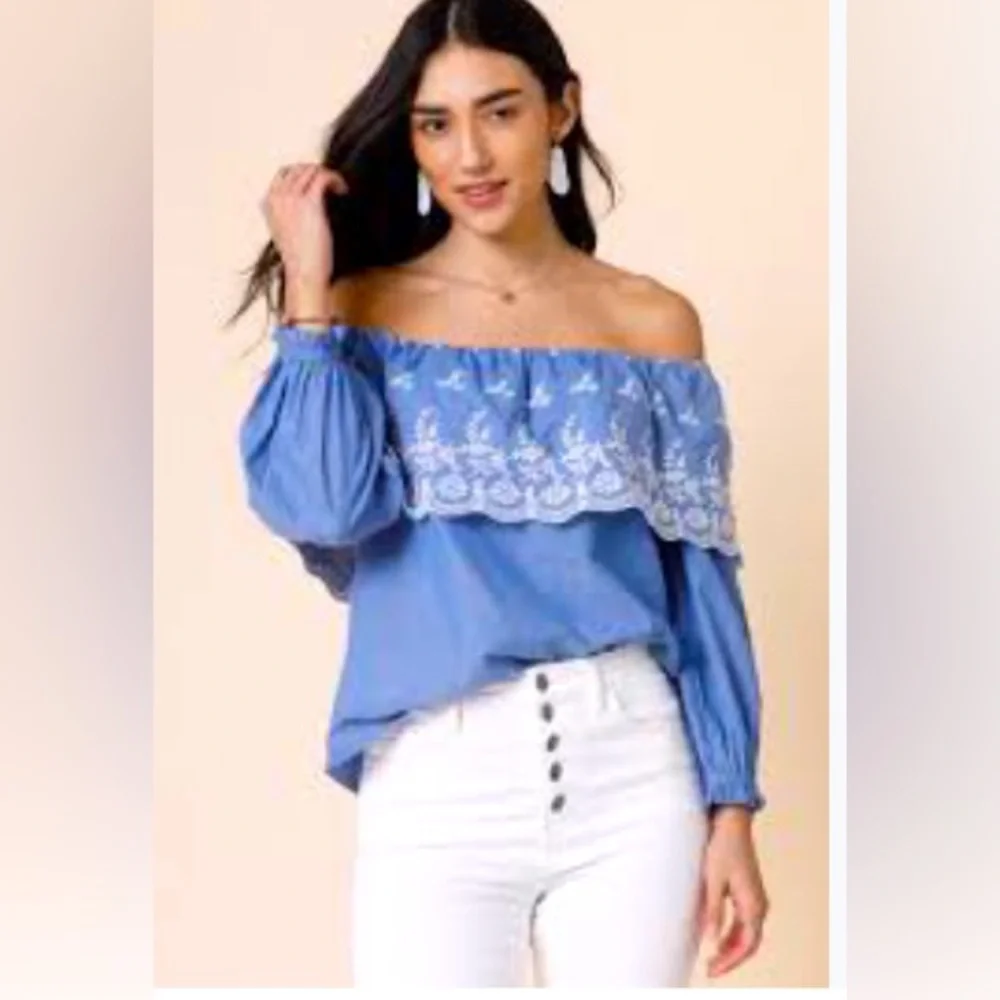 Francesca’s Chambray top - Picture 3 of 4